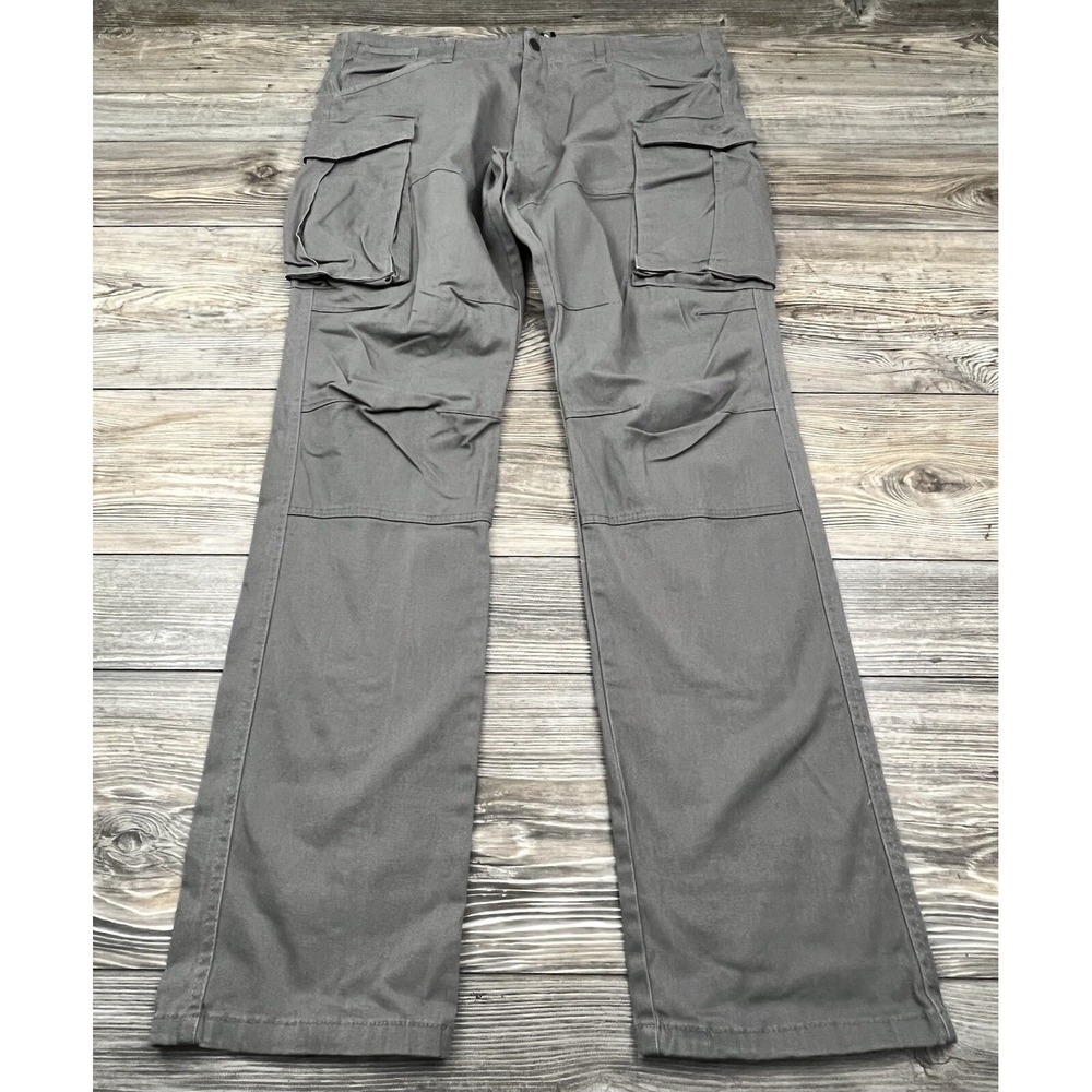 American Stitch Men's LARGE Grey Cargo Twill Pants Large Gorpcore Outdoor Causal
